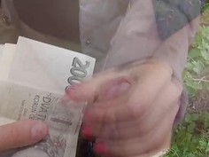 Pretty Czech girl pussy nailed in public for some money