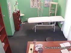 Natural busty patient bangs doctor in office